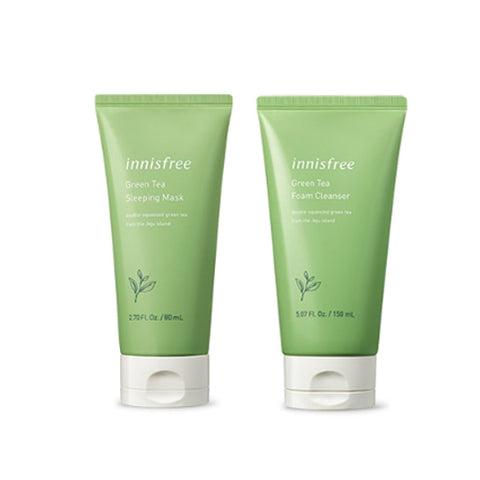 [SET] [Innisfree] Green Tea Sleeping Mask 80ml+Green Tea Foam Cleanser 150ml