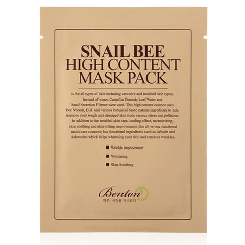 [Benton] Snail Bee High Content MaskPack 20g 1 Sheet - Cosmetic Love