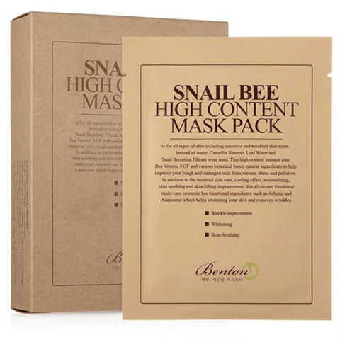 [Benton] Snail Bee High Content MaskPack 20g 10 Sheets - Cosmetic Love
