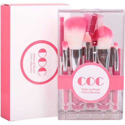 [Coringco] Takeout Brush Kit Make Up Brush Pink Collection (9pcs) - Cosmetic Love