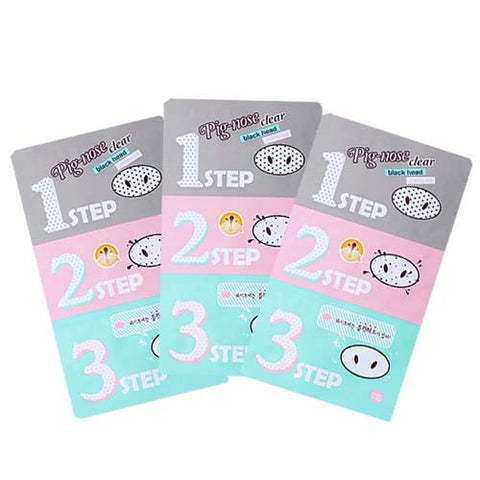 [Holika Holika] Pig Nose Clear Black Head 3-Step Kit x 3PCS - Cosmetic Love