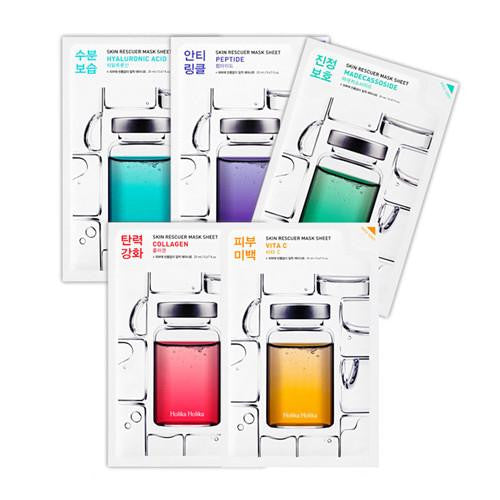 [Holika Holika] Skin Rescuer Mask Sheet 20ml x 5PCS SET - Cosmetic Love