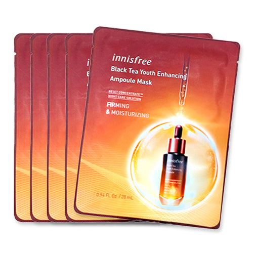 Innisfree Black Tea Youth Enhancing Ampoule Mask 28ml x 5ea,[Innisfree] Black Te IN1956