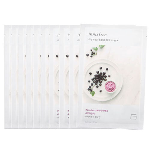 [Innisfree] My Real Squeeze Mask 20ml #Acaiberry x 10pcs