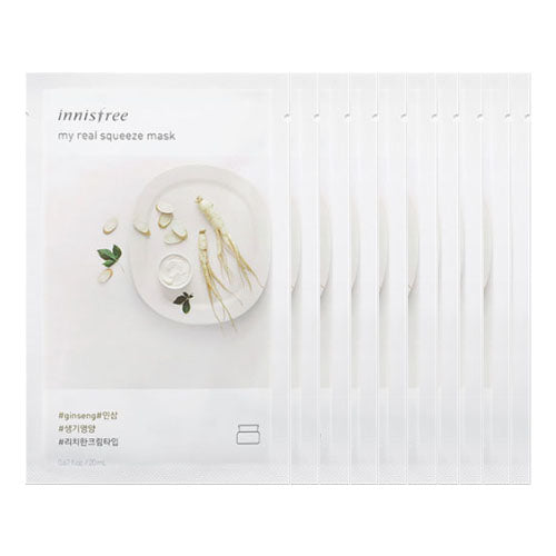 [Innisfree] My Real Squeeze Mask 20ml #Ginseng x 10pcs