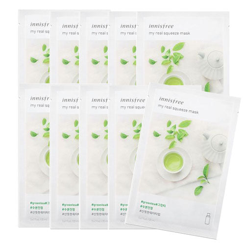[Innisfree] My Real Squeeze Mask 20ml #Green Tea x10pcs