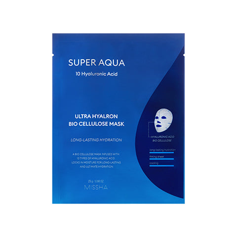[Missha] Super Aqua Ultra Hyalon Bio Cellulose Mask 25g
