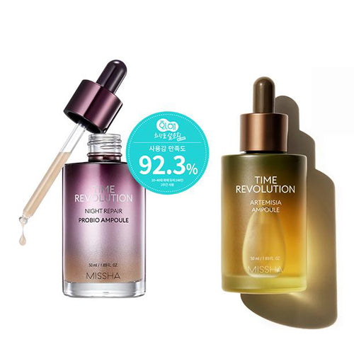 [SET] [Missha] Time Revolution Night Repair Probio Ampoule 50ml+ Time Revolution Artemisia Ampoule 50ml