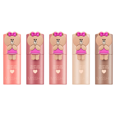 [Missha][LINE Friends Edition] Velvet Like Color Stick 7.8g