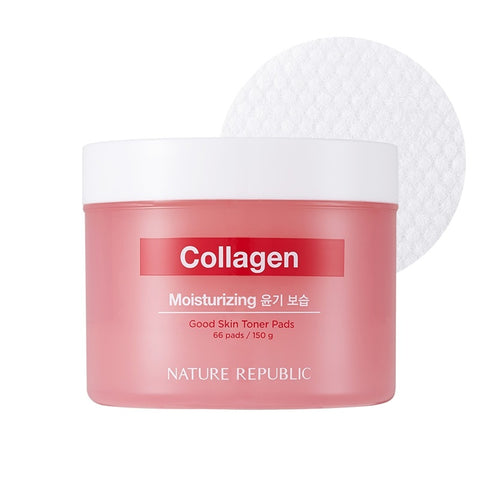 [Nature Republic] Good Skin Collagen Ampoule Toner Pad 66pads