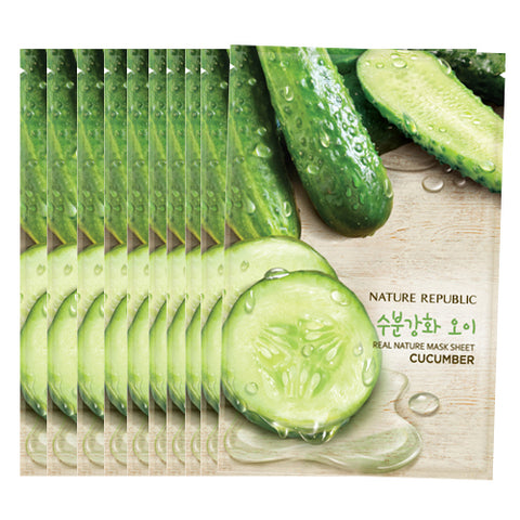 [Nature Republic] Real Nature Mask Sheet 23ml #Ccumber x 10pcs