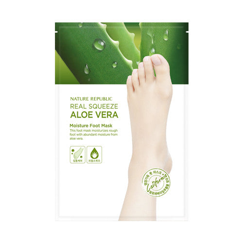 [Nature Republic] Real Squeeze Aloe Vera Moisture Foot Mask - Cosmetic Love