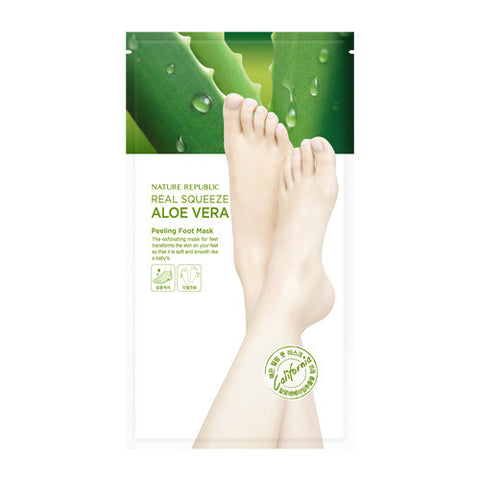 [Nature Republic] Real Squeeze Aloe Vera Peeling Foot Mask 1sheet - Cosmetic Love
