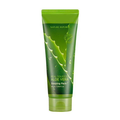 [Nature Republic] Real Squeeze Aloe Vera Sleeping Pack 160ml - Cosmetic Love