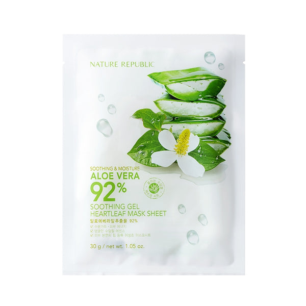 [Nature Republic] Soothing & Moisture Aloevera 92% Soothing Gel Hearleaf Mask Sheet 30g