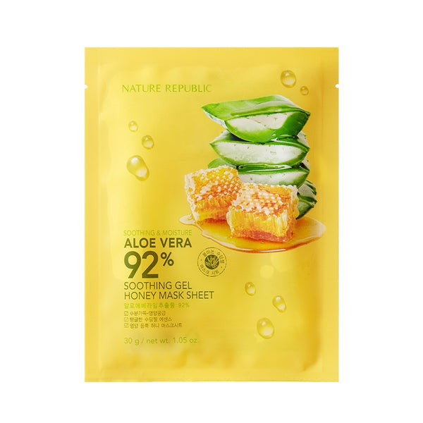 [Nature Republic] Soothing & Moisture Aloevera 92% Soothing Gel Honey Mask Sheet 30g