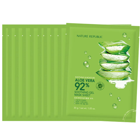 [Nature Republic] Soothing & Moisture Aloe Vera 92% Soothing Gel Mask Sheet 30g x 10pcs