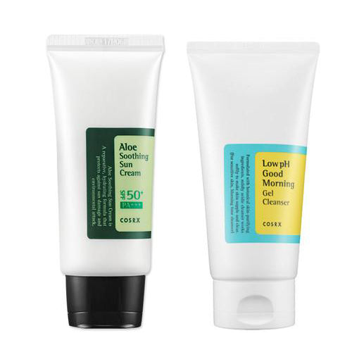 [SET] [Cosrx] Low Ph Good Morning Gel Cleanser150ml + Aloe Soothing Sun Cream SPF50 PA+++ 50ml