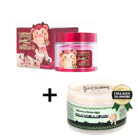 [SET] [Elizavecca] Green Piggy Collagen Jella Pack + Hell-Pore Perfect Wine Sparkling Peeling Pad 30ea