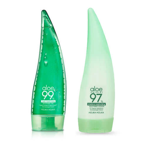 [SET][Holika Holika] Aloe 99% Soothing Gel Fresh 250ml+Aloe 97% Soothing Lotion Intensive Moisturizing 240ml