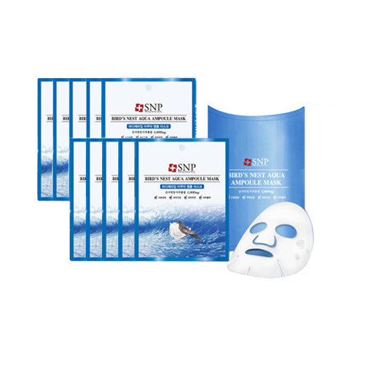 [SNP] Bird's Nest Aqua Ampoule Mask 25ml * 10ea - Cosmetic Love
