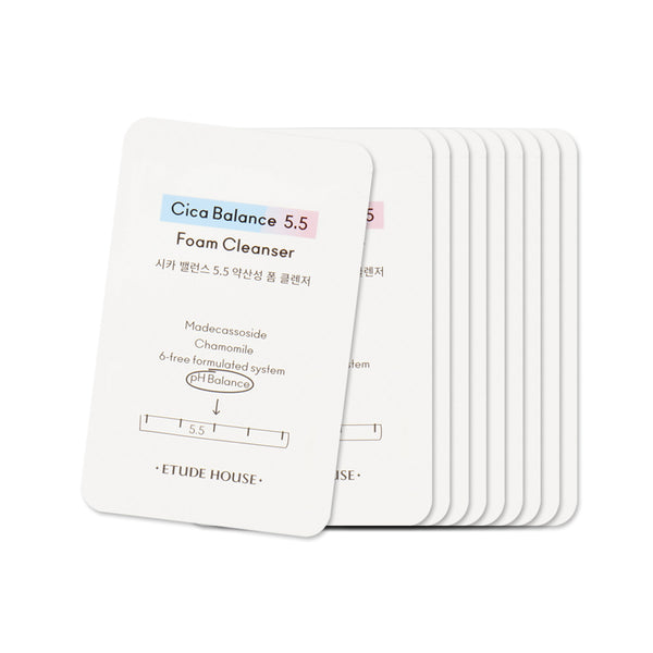 [Sample] [Etude House] Cica Balance 5.5 Foam Cleanser x 10PCS