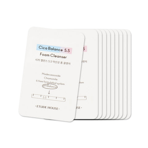 [Sample] [Etude House] Cica Balance 5.5 Foam Cleanser x 10PCS