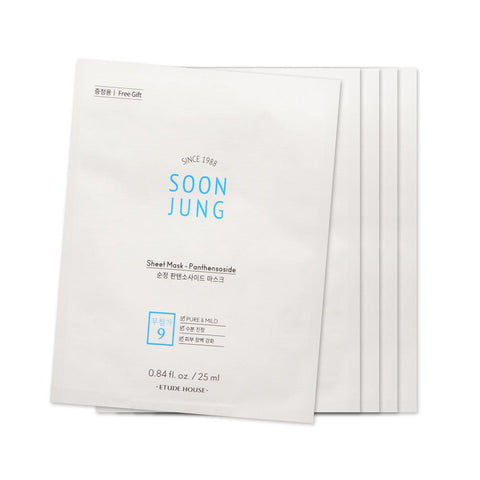[Sample] [Etude House] Soon Jung Panthansoside Sheet Mask 25ml X 5PCS
