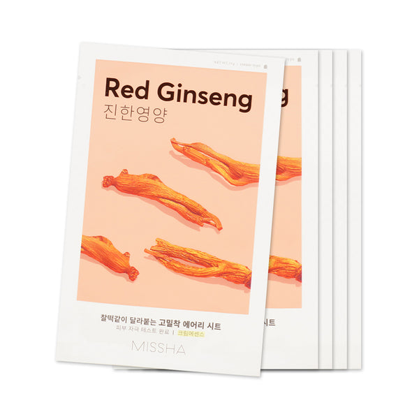 [Sample] [Missha] Airy Fit Sheet Mask #Red Ginseng x 5PCS