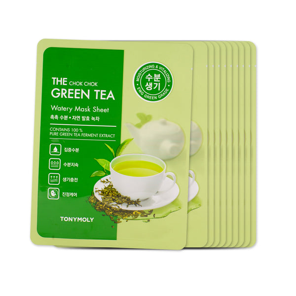 [Sample] [Tonymoly] The Chok Chok Green Tea Watery Mask Sheet x 10PCS