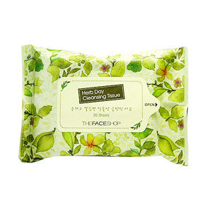 [The Face Shop] Herb Day Cleansing Tissue (20Sheets) - Cosmetic Love