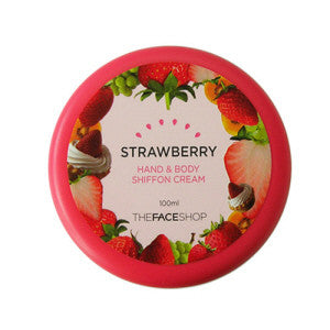 [The Face Shop] Strawberry Hand & Body Chiffon Cream - Cosmetic Love