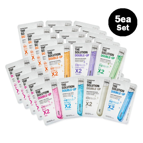The Face Shop The Solution Double-Up Mask Sheet 20~22ml x 5ea,[The Face Shop] Th FS2153Q05V01