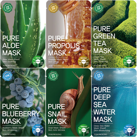 [Hot Sale][Tosowoong] Pure Mask Pack (2ea of each types)12pcs